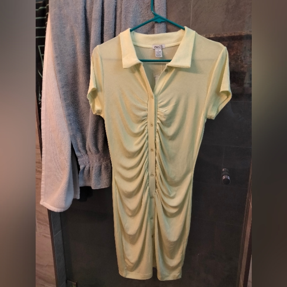 NWT rue21 women's short sleeve slinky ruched dress size M